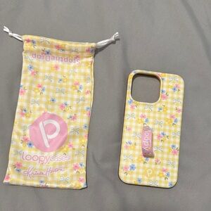 Loopy Case Yellow Gingham Phone Case with Pink Loop